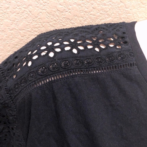 (NWT) Lauren Ralph Lauren Women's Navy Crew Neck Crochet Sleeve Top Plus Size - Picture 7 of 12